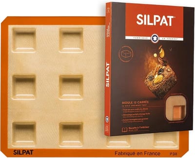 Bakvorm - Brownie bakplaat - Cakes bakken - Antiaanbaklaag - 12 holtes - Grijs