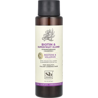 Savon, Shampooing Fortifiant, Mélange de Biotine et Superfruits, 16 fl oz (473ml) white