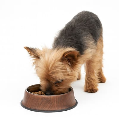 Nobleza Voerbak en Drinkbak Hond en Kat - RVS - 200 ml - Antislip - Houtlook - XS