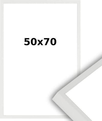 Aluminium Wissellijst 50 x 70 Wit - Ontspiegeld Glas - Professional