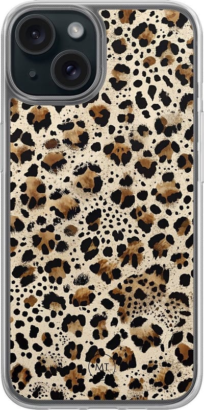 Hybride hoesje geschikt voor iPhone 13 - Wild Essence - Extra bescherming - Luxe beschermhoes - TPU case - Transparant, Zwart, Bruin - Mooie Telefoonhoesjes