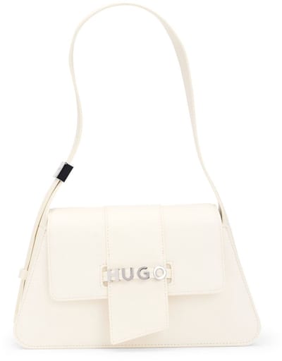 HUGO Schoudertas Mel 2.0 Shoulder Flap Bag Cream White Crème