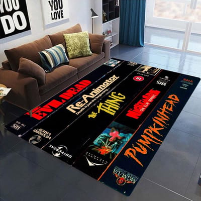 Tapis Créatifs Rétro Horreur VHS Antidérapants pour Salon Décor Canapé Chambre d'Homme Tapis Populaire Tapis de Sol Canapé Pièce 50X80CM