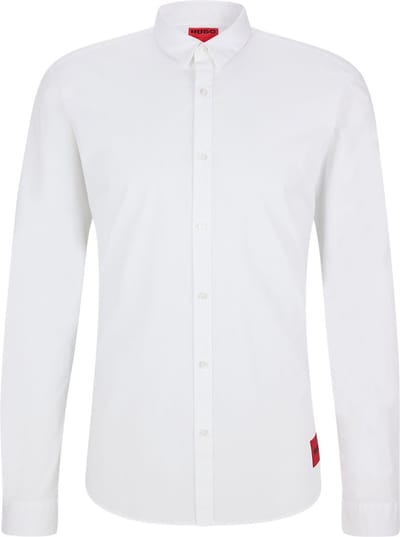HUGO Ero-w slim fit overhemd - wit - Strijkvriendelijk - Boordmaat: 41 - 42