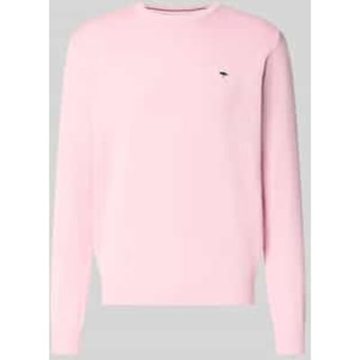 Fynch-Hatton Trui Solid Color O-Neck Superfine Cotton Magnolia / male