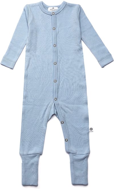 Wollen baby pakje / playsuit - Merinowol - Blue Fog 50