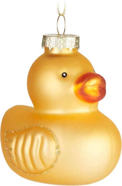 Grappige Glazen Kerstbal Eend - Handgeschilderde Kerstboomversiering