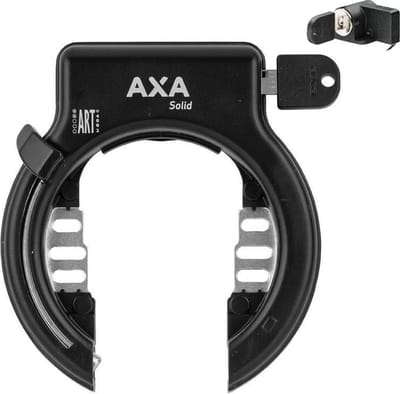 AXA Veiligheidsslot Solid Plus + Accuslot Shimano Rack zwart