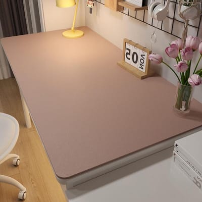 Bureauonderlegger, grote waterdichte bureauonderlegger van PU-leer, rechthoekige antislip bureauonderlegger voor kantoor en thuis, roze, 90 x 140 cm
