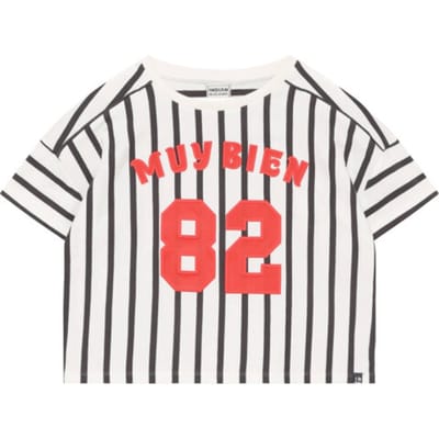 Indian Blue Jeans T-shirt Vertical Stripe Tops & T-shirts Meisjes - Shirt - Wit - Maat 152
