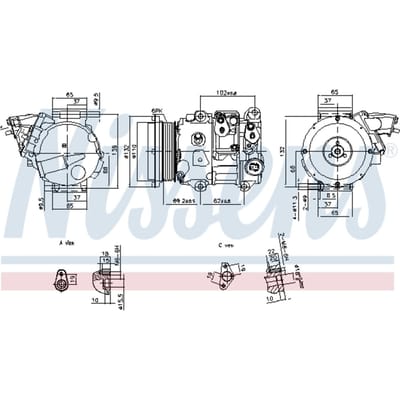 Compressor, airconditioner NISSENS 890876