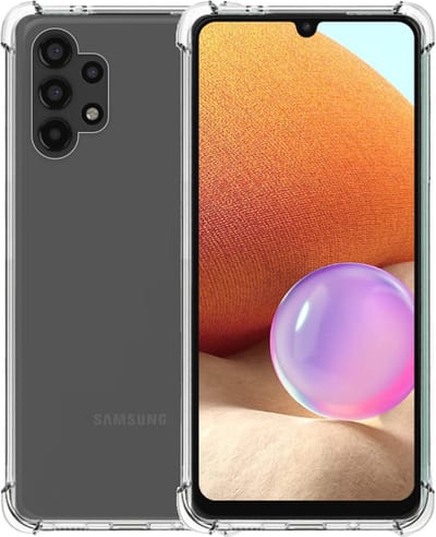 Telefoonhoesje Geschikt voor Samsung Galaxy A32 4G transparant - Shockproof TPU Siliconen Hoesje met Stootrand - Smartphonica geschikt voor Samsung Galaxy A32 4G