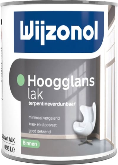 Wijzonol Hoogglans Op Terpentinebasis 0,5 Liter 100% Wit