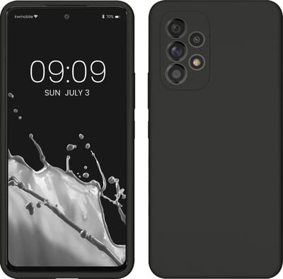 kwmobile telefoonhoesje geschikt voor Samsung Galaxy A53 5G - Hoesje met siliconen coating - Smartphone case in donkergrijs