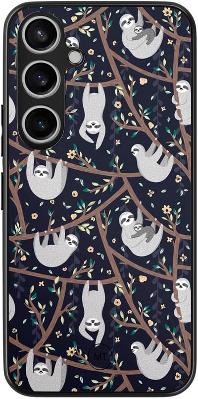 Hoesje geschikt voor Samsung Galaxy A15 - Luiaard print - TPU Hard Case Backcover - Blauw - Mooie Telefoonhoesjes