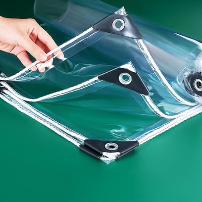 Unyqoos® Transparant en waterdicht PVC-zeil 1x2m met sterke ringen voor buitengebruik