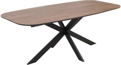 Eettafel MCW-O56, tafel eettafel, MDF metaal 200x100cm ~ walnootlook