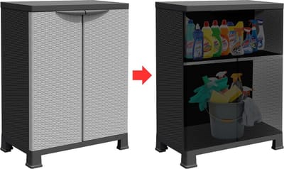 ApexArte® Tuinkast Kunststof - Tuinkist - Tuinkasten voor Buiten - Tuinberging - Grijs