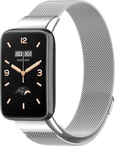 Milanees Smartwatch bandje - Geschikt voor Xiaomi Smart Band 7 Pro Milanese band - zilver - Strap-it Horlogeband / Polsband / Armband