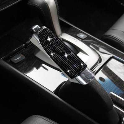 Universele Auto Handremhoezen Antislip Auto Versnellingspook Kragen Diamant Auto Bling Accessoires Interieur Decor zwart