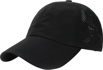 Zomer Effen Kleur Baseball Cap – Dames Athleisure Hoed – Zwart – Kruis Paardenstaart Mesh Pet – Sneldrogende Vizierhoed – Sportieve en Comfortabele Zonnepet voor Buitenactiviteiten