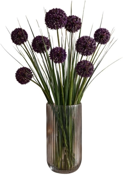 Mica Decorations Kunstbloemen - 3x - Allium bol bloem - sierui - paars - 80 cm - steelbloemen