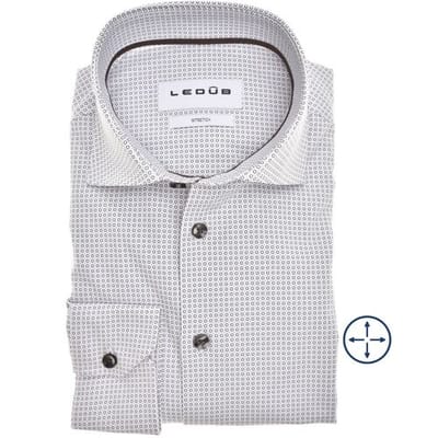 Ledûb Overhemd Sophisticated Spot Print Bruin / male