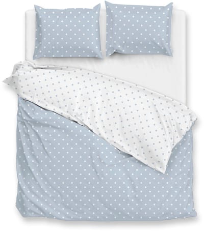 Zohome Dekbedovertrek Punta Di Cotone - Blauw - Lits-jumeaux - Dekbedhoes van 100% Katoen - Punten - 240x220 + 2 slopen 60/70 cm
