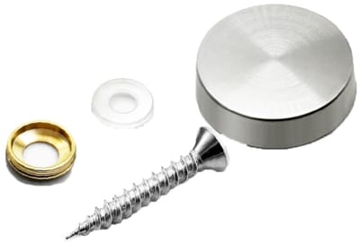 Dailygoods- Spiegelschroeven Set van 12 - Wandbevestigingen - Roestvrij Staal - Antislip Afdichtingen - Decoratieve Afdekking - 20 mm