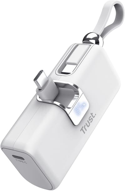 Trust Pacto - Powerbank 5000 mAh - USB-C 20W Snelladen - Display - Compact - Wit