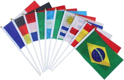 32 Stuks Internationale Landenvlaggen voor WK en Sportevenementen