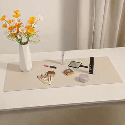 Famanu – kunstleer Mat - Bureau Pad - Groot 91 x 43 cm Donkerbruin - Bureau Matten voor Boven op Bureaus - Cadeau Klaar Elegante Computer Cover Bureau Pad Bescherming kunstleer