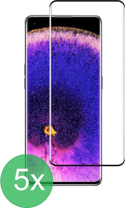 Full Screenprotector 5x Geschikt voor Oppo Find X5 - screen protector - volledige glas - bescherming - beschermglas - ZT Accessoires