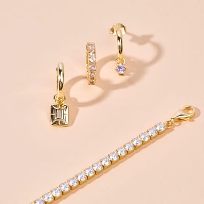 Gouden Oorbellen Geboortesteen April Kristal | dames cadeau