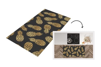 Keukenloper - Loper keuken - Ananas - Goud - Luxe - Patronen - 120x60 cm - Keukenloper vinyl