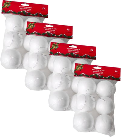 Gerimport Piepschuim ballen/bollen - 36x stuks - D6 cm - met lusjes - DIY hobby/decoratie balletjes