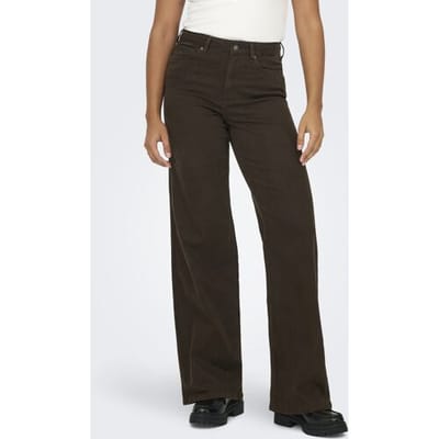 Only bruine dames jeans   High waist   Madison   Rinsewash wassing   Wide leg fit   5-Pocket zakken   Knoop- en ritssluiting   High waist Bruin L/30