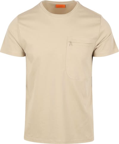Suitable T-shirt Sonny Pocket Beige - Maat L - Heren - Casual T-shirts