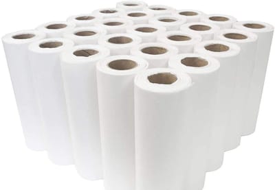Hoofdsteunpapier Rollen - Tafelpapier - Hygiënisch Werken - Glad Papier - 25 Rollen - Wit