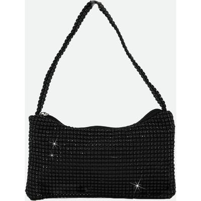 Attirant la richesse imitation gouttes d'eau filetées mini brillant pailleté sac aisselle simple épaule sac de soirée MJN black