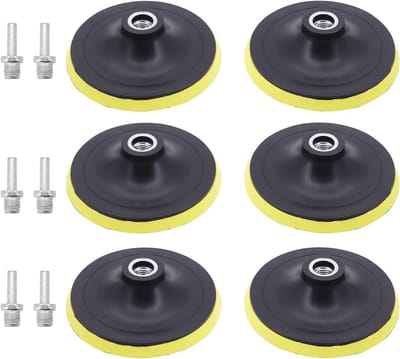 Set van 6 Stuks 5 Inch (125mm) Schuurpad met M14 Booradapter, Achterplaat voor Elektrische Schuur- en Polijstmachines