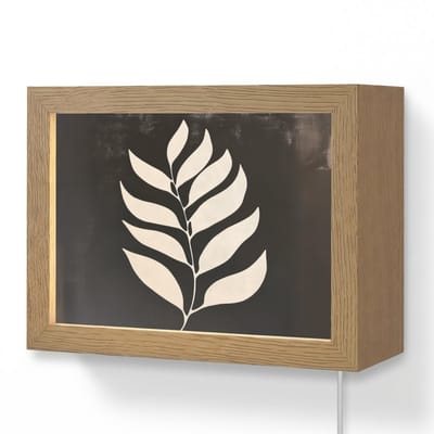 Wandlamp 20x15 cm - Oplaadbaar - Blad - Wit - Minimalistisch - Wandlampen binnen woonkamer - Slaapkamer lamp met kabel - Decoratieve nachtlamp - Vloerlamp snoer
