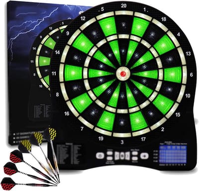 Elektronisch Dartbord - Automatische Score - Snel Darten - Verlicht LED Display - 44x40 CM - Groen