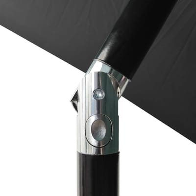 Zweefparasol met LED-verlichting op zonne-energie – Bellavero 300 cm Achthoekige Hangparasol met 32 LED-lampjes, UPF 50+ Zonbescherming, Handmatige Kanteling, Inclusief Standaard voor Balkon, Terra...