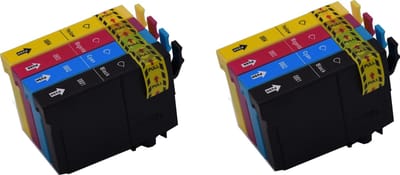 KATRIZ® huismerk inkt voor|Epson 2x T0801XL Zwart+2x  T0802XL cyaan+ 2x T0803XL Magenta + 2x T0804XL Geel | ( 8stuks) - Met chip