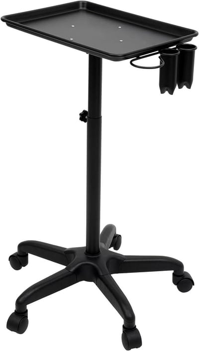 Salon Trolley - Werkwagen Kapper - Haar Styling - In Hoogte Verstelbaar - 65-106 cm - Zwart