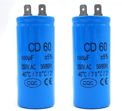 ONF3 - Motor Startcapacitor - 100µF - Geschikt voor Elektrische Motoren en Wasmachines - 50x100mm - Hoogwaardige Capaciteit - Betrouwbare Startc...