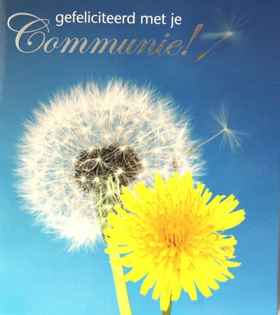 Luxe Wenskaart Communie - Art of Cards - 12x13.5cm - Dubbele Kaart - Met Envelop - Luxe Wens Kaart - Heilige Communie - Greeting Card - 1 Stuks - In Folie Apart Verpakt - Communion - Gemeinschaft - Gratis Verzonden - Hoge Afnamekortingen