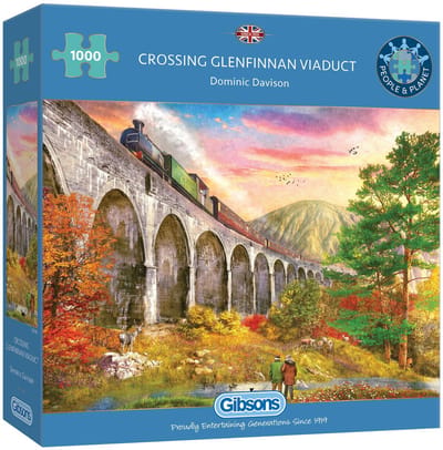 Gibsons - Crossing Glenfinnan Viaduct (door Dominic Davison) - 1000 stukjes 68×49cm (b×h) - Legpuzzel voor volwassenen