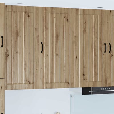 vidaXL - Wandkast - LUCCA - Artisanaal - eiken - 50 - x - 31 - x - 100 - cm - Bewerkt - hout